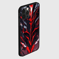 Чехол для iPhone 12 Pro Max Красные адские полосы на чёрном фоне, цвет: 3D-черный — фото 2