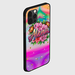 Чехол для iPhone 12 Pro Max Алена и розовые розы, цвет: 3D-черный — фото 2