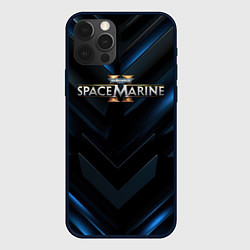 Чехол для iPhone 12 Pro Max Warhammer 40000 space marine 2 лого, цвет: 3D-черный