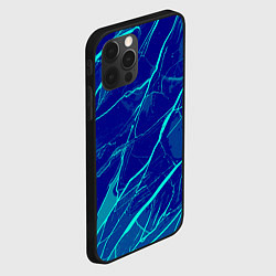 Чехол для iPhone 12 Pro Max Яркий сине-голубой абстрактная текстура, цвет: 3D-черный — фото 2