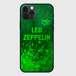 Чехол для iPhone 12 Pro Max Led Zeppelin - green gradient посередине, цвет: 3D-черный