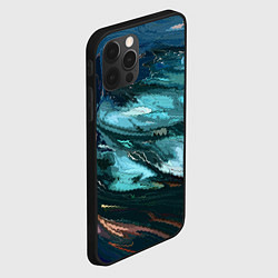 Чехол для iPhone 12 Pro Max Тёмный синий морская абстракция, цвет: 3D-черный — фото 2