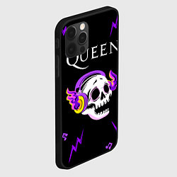 Чехол для iPhone 12 Pro Max Queen неоновый череп, цвет: 3D-черный — фото 2