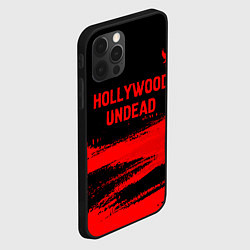 Чехол для iPhone 12 Pro Max Hollywood Undead - red gradient посередине, цвет: 3D-черный — фото 2