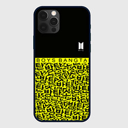 Чехол для iPhone 12 Pro Max BTS pattern kpop, цвет: 3D-черный