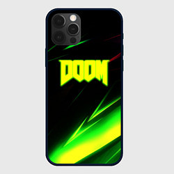 Чехол для iPhone 12 Pro Max Doom кислотные линии, цвет: 3D-черный