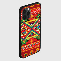Чехол для iPhone 12 Pro Max Классические русские узоры и орнамент, цвет: 3D-черный — фото 2