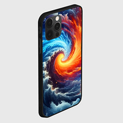 Чехол для iPhone 12 Pro Max Столкновение двух стихий - инь янь, цвет: 3D-черный — фото 2