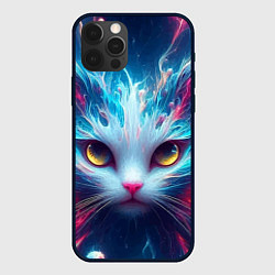 Чехол для iPhone 12 Pro Max Кошка с похожей планеты - нейроарт, цвет: 3D-черный