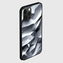 Чехол для iPhone 12 Pro Max Белая геометрия с искажением, цвет: 3D-черный — фото 2