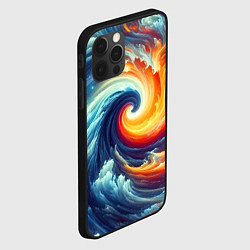 Чехол для iPhone 12 Pro Max Космическое завихрение - инь янь, цвет: 3D-черный — фото 2