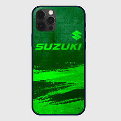 Чехол для iPhone 12 Pro Max Suzuki - green gradient посередине, цвет: 3D-черный