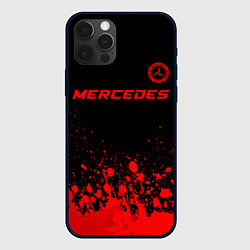 Чехол для iPhone 12 Pro Max Mercedes - red gradient посередине, цвет: 3D-черный