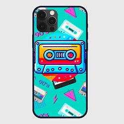 Чехол для iPhone 12 Pro Max Кассеты и надпись 90s, цвет: 3D-черный