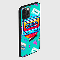 Чехол для iPhone 12 Pro Max Кассеты и надпись 90s, цвет: 3D-черный — фото 2