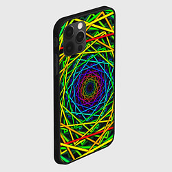 Чехол для iPhone 12 Pro Max Неоновые лучи психоделика, цвет: 3D-черный — фото 2