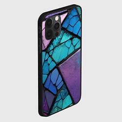 Чехол для iPhone 12 Pro Max Цветное стекло абстракция, цвет: 3D-черный — фото 2