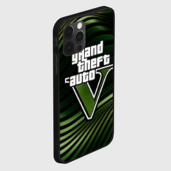 Чехол для iPhone 12 Pro Max Grand Theft Auto V - logo, цвет: 3D-черный — фото 2