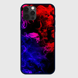 Чехол для iPhone 12 Pro Max Неоновый цветок в дыму, цвет: 3D-черный