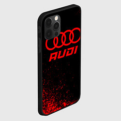 Чехол для iPhone 12 Pro Max Audi - red gradient, цвет: 3D-черный — фото 2