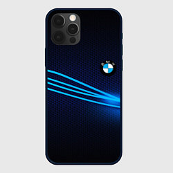 Чехол для iPhone 12 Pro Max BMW line blue, цвет: 3D-черный