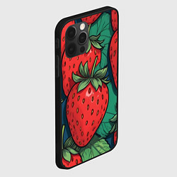 Чехол для iPhone 12 Pro Max Аппетитные клубнички, цвет: 3D-черный — фото 2