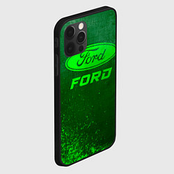 Чехол для iPhone 12 Pro Max Ford - green gradient, цвет: 3D-черный — фото 2