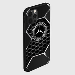 Чехол для iPhone 12 Pro Max Mercedes carbon, цвет: 3D-черный — фото 2