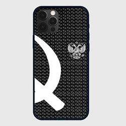Чехол для iPhone 12 Pro Max Герб РФ паттерн стиль ссср, цвет: 3D-черный