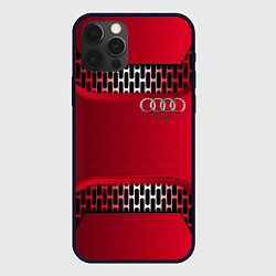 Чехол для iPhone 12 Pro Max Audi metal steel, цвет: 3D-черный