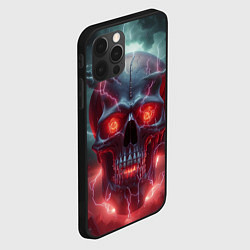 Чехол для iPhone 12 Pro Max Грозовой череп с молниями, цвет: 3D-черный — фото 2