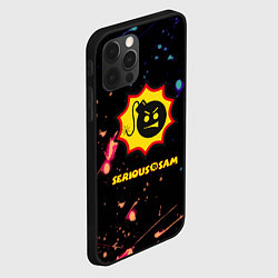 Чехол для iPhone 12 Pro Max Serious Sam краски текстура, цвет: 3D-черный — фото 2