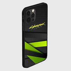 Чехол для iPhone 12 Pro Max Cyberpunk 2077 stripes line, цвет: 3D-черный — фото 2