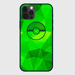 Чехол для iPhone 12 Pro Max Pokemon green poly, цвет: 3D-черный