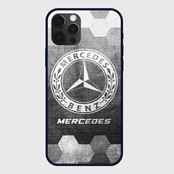 Чехол для iPhone 12 Pro Max Mercedes - grey gradient, цвет: 3D-черный