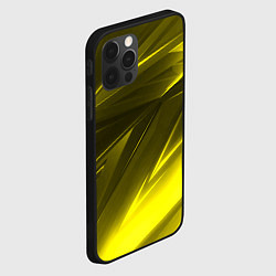 Чехол для iPhone 12 Pro Max Gold stripes abstraction, цвет: 3D-черный — фото 2