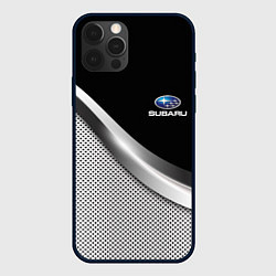 Чехол для iPhone 12 Pro Max Subaru metal steel, цвет: 3D-черный