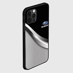 Чехол для iPhone 12 Pro Max Subaru metal steel, цвет: 3D-черный — фото 2