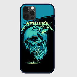 Чехол для iPhone 12 Pro Max Metallica - молния пробивает череп, цвет: 3D-черный