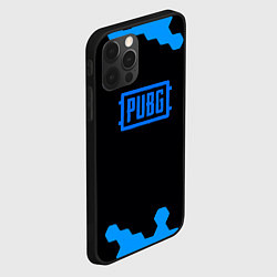 Чехол для iPhone 12 Pro Max PUBG синие соты абстракция, цвет: 3D-черный — фото 2