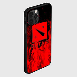 Чехол для iPhone 12 Pro Max DOTA 2 лого в огне, цвет: 3D-черный — фото 2