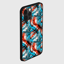 Чехол для iPhone 12 Pro Max Акварель голубые и красные мазки, цвет: 3D-черный — фото 2