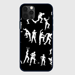 Чехол для iPhone 12 Pro Max Silhouettes of moving people, цвет: 3D-черный