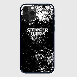 Чехол для iPhone 12 Pro Max Stranger things брызги красок, цвет: 3D-черный