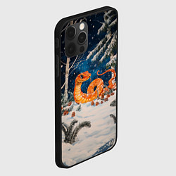 Чехол для iPhone 12 Pro Max Оранжевая змея в лесу, цвет: 3D-черный — фото 2