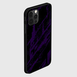 Чехол для iPhone 12 Pro Max Фиолетовые точки на чёрном фоне, цвет: 3D-черный — фото 2