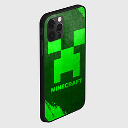 Чехол для iPhone 12 Pro Max Minecraft - green gradient, цвет: 3D-черный — фото 2