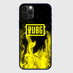 Чехол для iPhone 12 Pro Max PUBG fire yellow, цвет: 3D-черный