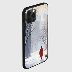 Чехол для iPhone 12 Pro Max Прогулка зима, цвет: 3D-черный — фото 2