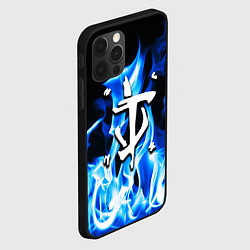 Чехол для iPhone 12 Pro Max Doom fire logo steel, цвет: 3D-черный — фото 2